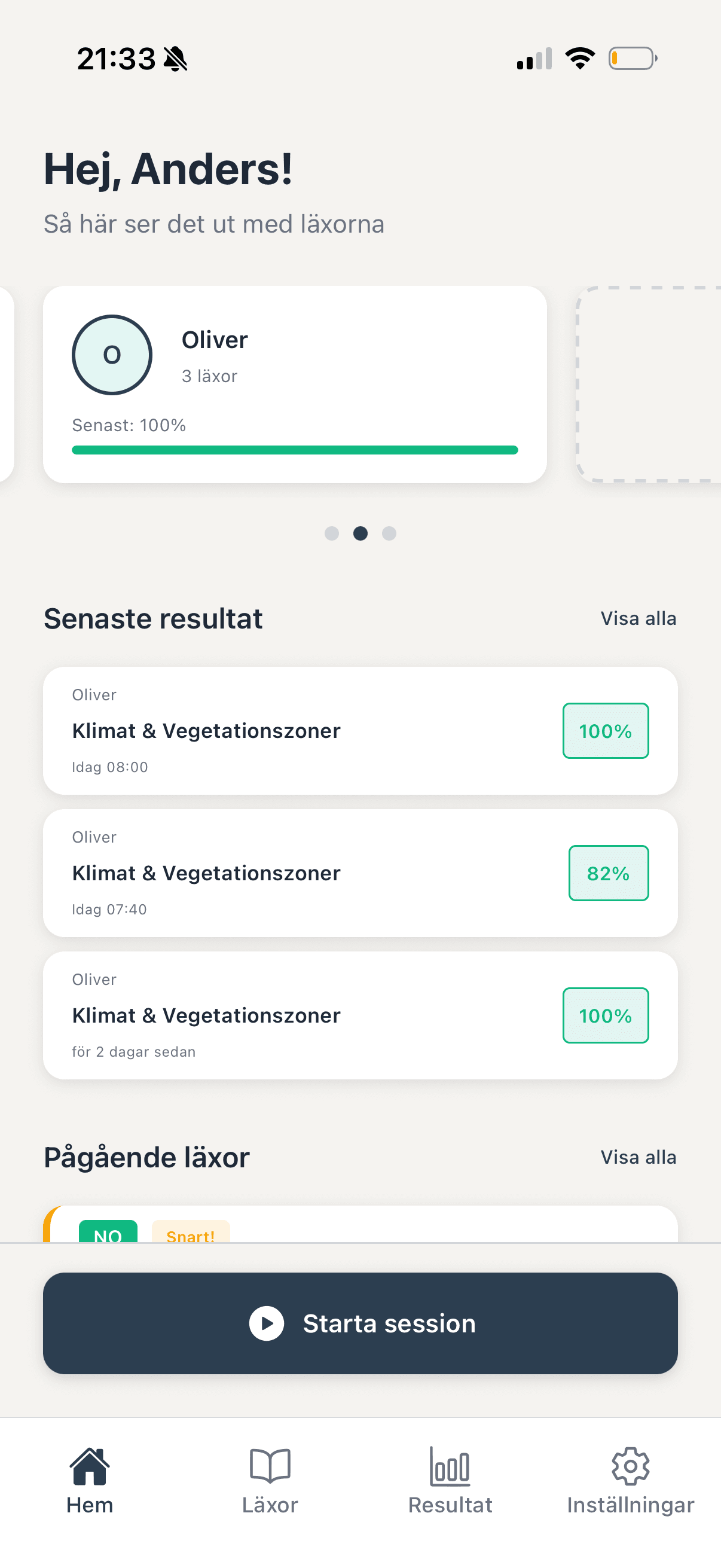 Memrina-appen på en telefon